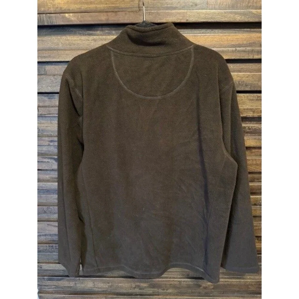 Realtree Pullover Quarter 1/4 Zip Fleece Sweater Sweatshirt Men’s Size LRG Brown - Picture 5 of 11